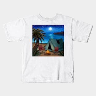 Summer Night Watercolor Illustration Kids T-Shirt